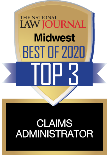 Best Claims Administrator – Midwest, Top 3 (2020); Presented by the National Law Journal